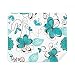 Modern Art Aquamarine Flowers s Cleaning Cloth Screen Cleaner 2pcs Suede Fabric