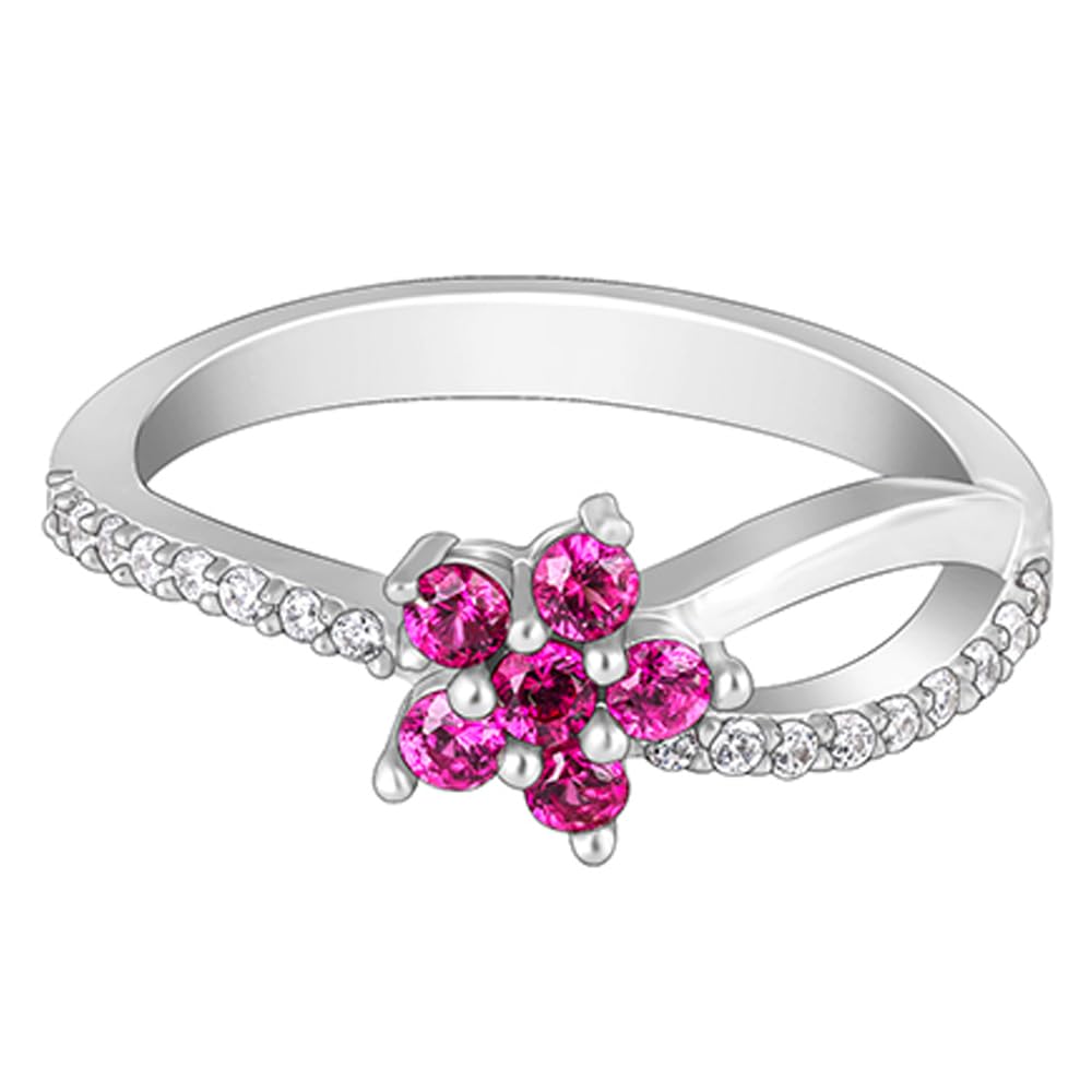 GIVA 925 Silver Radiant Rose Ring, Fixed Size,US-6 | Gifts for Women and Girls | With Certificate of Authenticity and 925 Stamp | 6 Months Warranty