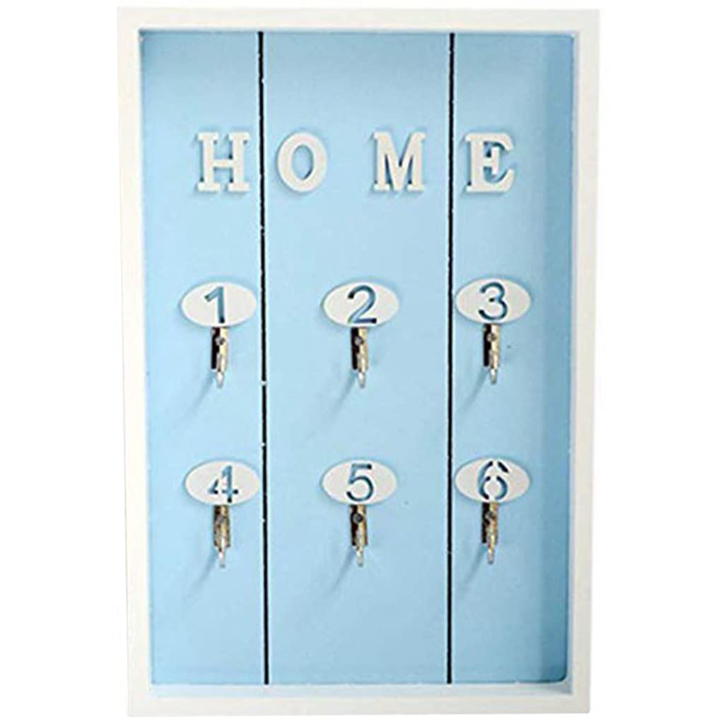 Key Storage Cabinet, Nordic Minimalist Style Photo Frame Appearance Key Rack, Two-Color Splicing Number Decoration Storage