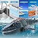 fromeasy Remote Control Dinosaur Toys for Kids 3 4 5 6 7, Mosasaurus Diving Toys RC Boat with Light and Spray Water for Swimming Pool Lake Bathroom Ocean Protector Bath Toys