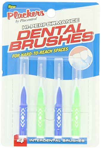 Plackers Hi Performance Dental Brushes, 4 Piece