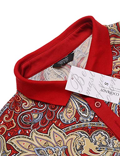 Coofandy Mens Polo T Shirt Sport Casual Golf Tee Fashion, Wine Red, Small, Short Sleeve #TOP3