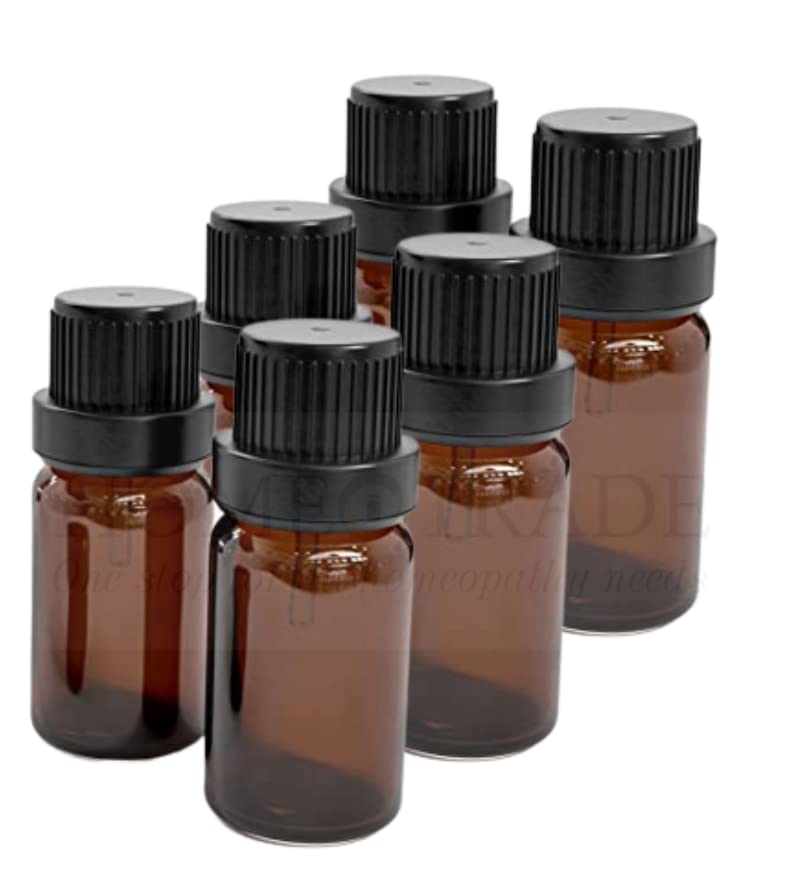 10ML Amber Glass Bottles Autolock Black Cap For Essential Oil,Perfume, Medicine,Cosmetics,Ayurvedic & Homeopathy Dispensing And More. (Pack of 24, Black)-picture-23