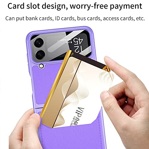 SHIEID Capa para Samsung Flip 4, capa para Galaxy Z Flip 4 com carteira de couro para celular compat