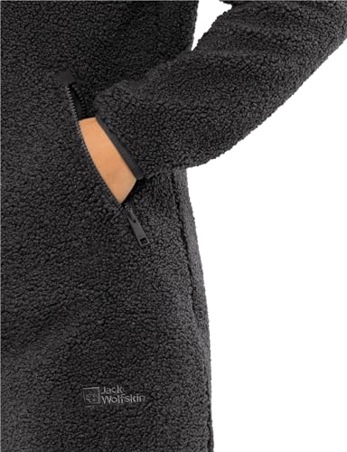 Jack Wolfskin Damen High Curl Coat W Fleece Jacke, Schwarz, M EU