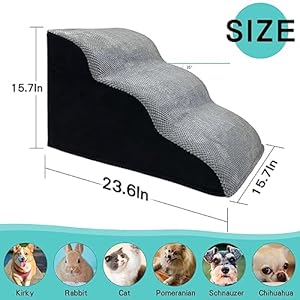 Dog-Stairs-for-Small-Dogs-Dog-Steps-for-High-Bed-and-Couch-Bed-Pet-Steps-Stairs-for-Old-Dogs-to-Get-on-Bed-with-30D-High-Density-and-Detachable-Cleaning-Grey-3-Tiers - Cucciolini Doodles   Dog-Stairs-for-Small-Dogs-Dog-Steps-for-High-Bed-and-Couch-Bed-Pet-Steps-Stairs-for-Old-Dogs-to-Get-on-Bed-with-30D-High-Density-and-Detachable-Cleaning-Grey-3-Tiers