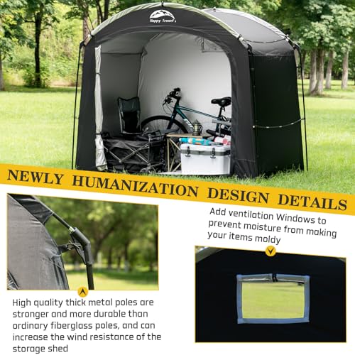 Image of Happy Travel Bike Storage Shed Tent, Waterproof Portable Bicycle Cover Shed