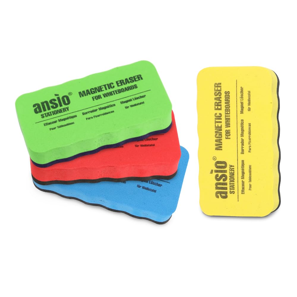 ANSIO Magnetic Eraser for Whiteboards Durable & Light Weight Whiteboard Dry Eraser - Pack of 4