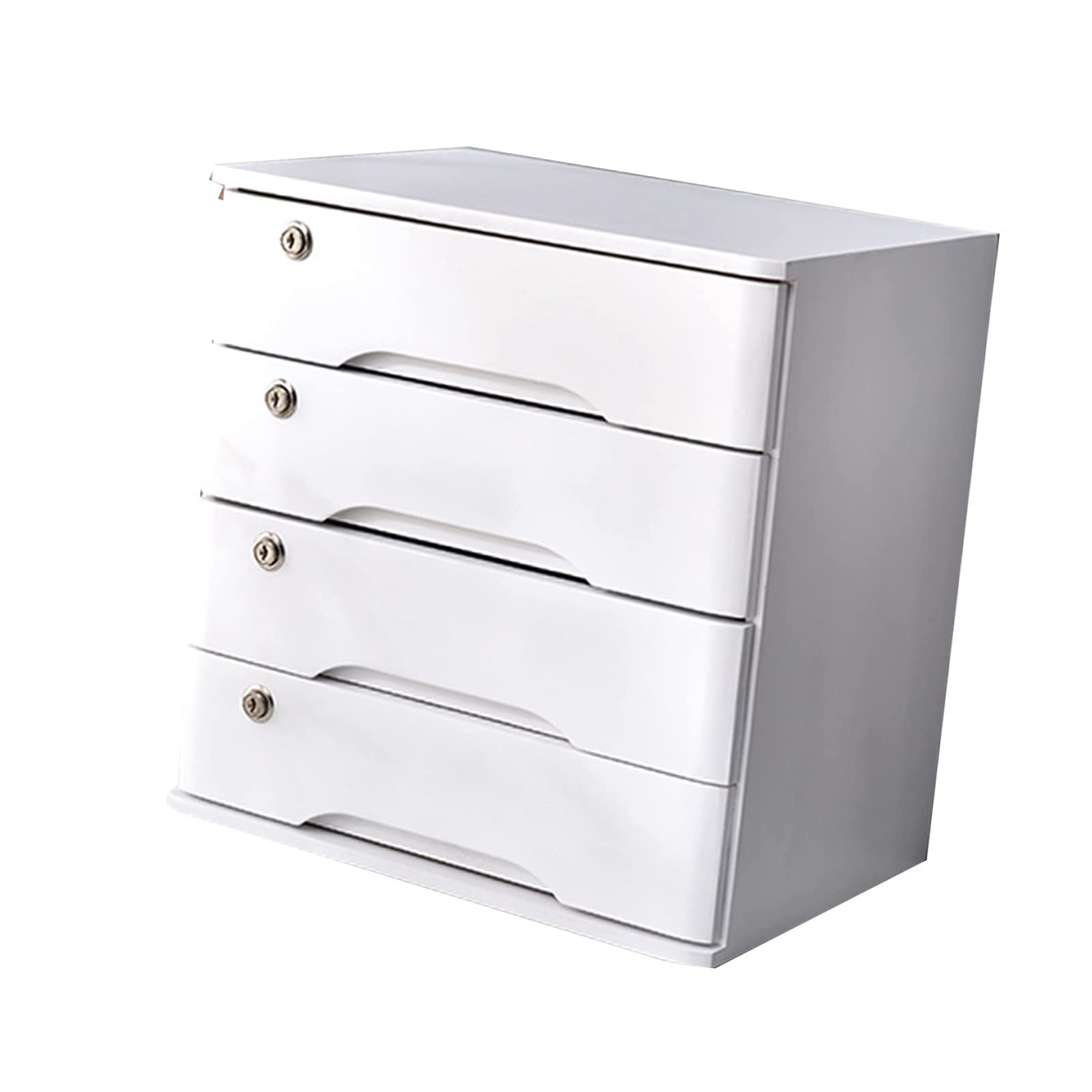 ASerZenith Wooden Desktop Storage Box With Lockable Drawers For A4 Documents Nize Your Desktop With This Stylish File Cabinet Nizer,A-4 Drawers
