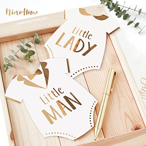 Nicrohome Baby Shower Photo Booth Props-11 Pack Baby Gender Reveal Photo Props Metal Texture Bronzing Gender Reveal Ideas Party Supplies,White Gold Baby Photo Props Birthday Party #TOP4