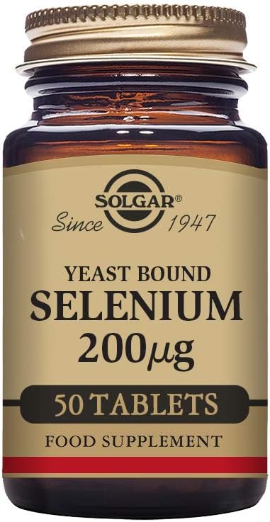 Solgar Yeast Bound Selenium 200 µg Tablets – Pack of 50 – Immunity Support – Maintain Normal Thyroid Function and Healthy Hair and Nails – Vegan and Kosher