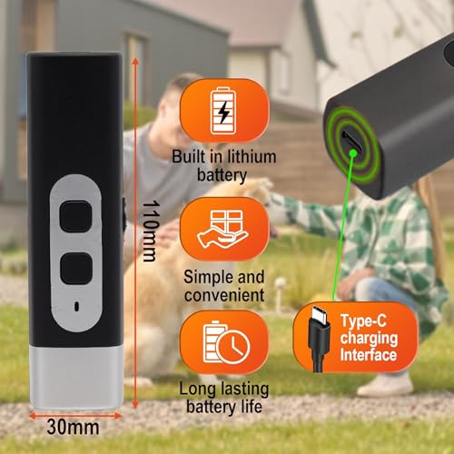 Anti Bell Gerät Hunde,Ultraschall Hundeabwehr mit 3 Einstellbaren Frequenzen LEDTaschenlampe,Wiederaufladbar Antibell Ultraschall Gerät,Hunde Bellen Stoppen,für Kleine Hunde Innen Außenbereich