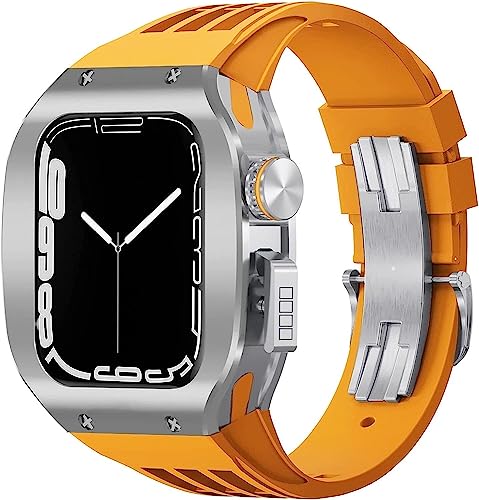 Bracelet montre caoutchouc perforé Apple Watch Series 8 45mm pour le sport intensif