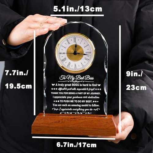 Image of Ornalrist Boss Gifts for Women Men Clock with Wooden Light Base