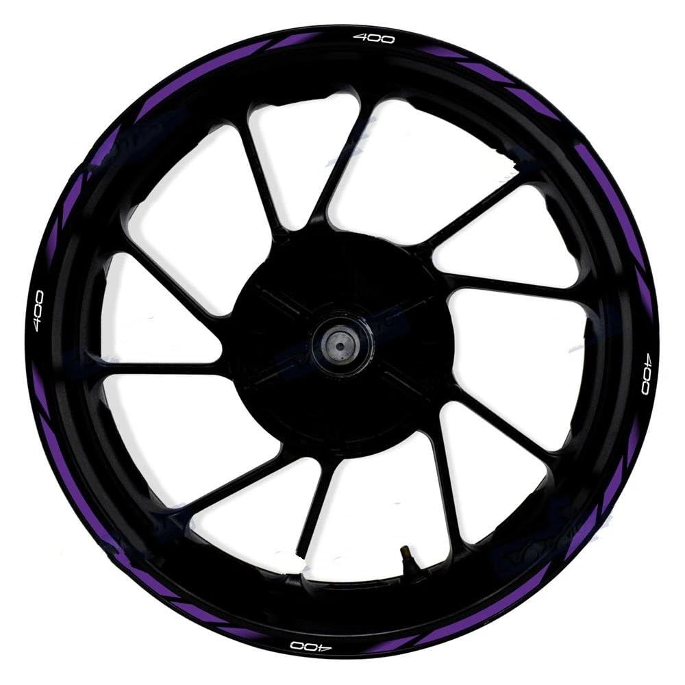 Motorcycle for Kawasaki for Z400 17 Inch Front and Rear Wheel Sticker Hub Decal Racing Modified Rim Stickers Motorbike(Color8)