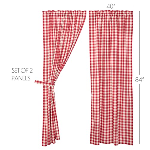 VHC-Brands-Annie-Buffalo-Check-Panel-Pair-84×40-Red VHC Brands Annie Buffalo Check Panel Pair 84×40 Red