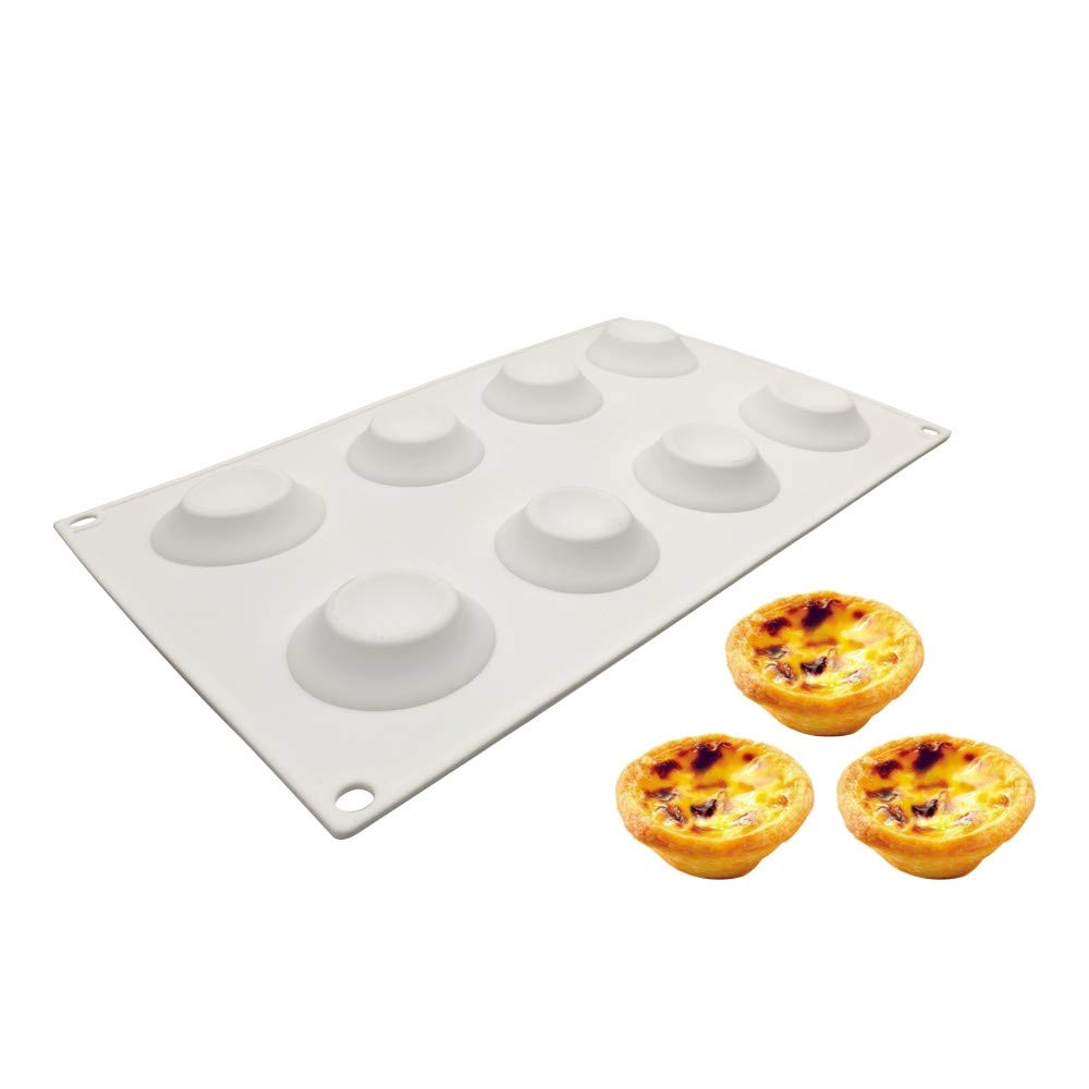 Egg Tarts Silicone Molds 3D Bakeware DIY Mould, 8 Holes — image 1