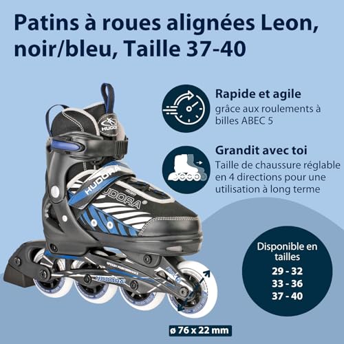 Rollers HUDORA confortables et stylés avec coque extensible en 4 tailles - 2