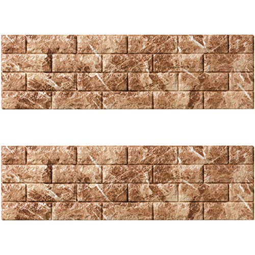Dream Sticker クッションシート フォームブリック ビンテージ レンガ 壁紙リフォーム 立体シール 簡単DIY (ビンテージ ブラウン, 99cm×29cm(2枚セット))
