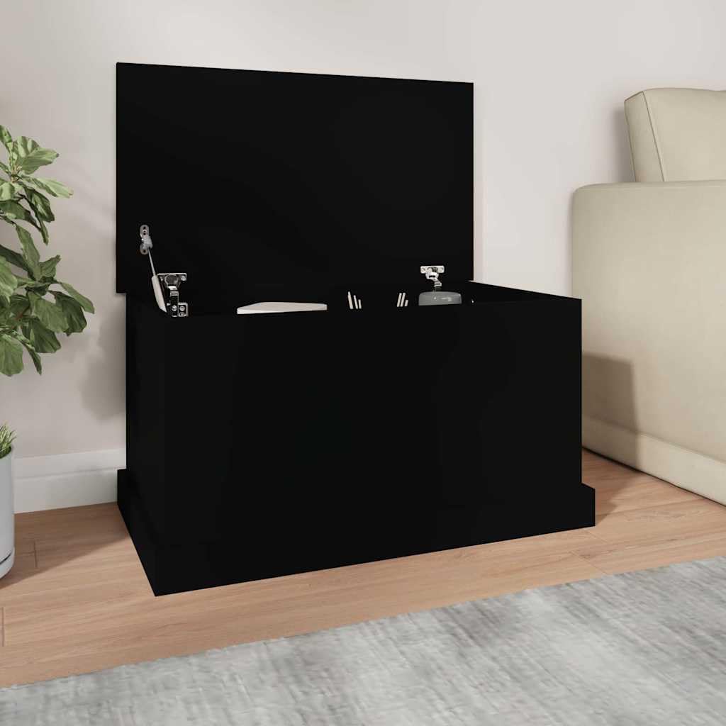 Baúl negro de madera 70 x 40 x 38 cm con tapa, versátil caja de almacenamiento para salón, dormitorio, pasillo, práctico banco y organizador de espacio de almacenamiento