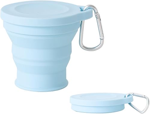 Taza de agua de silicona plegable reutilizable, taza portátil de picnic para aperitivos, taza de viaje extensible de tamaño bolsillo, tazas
