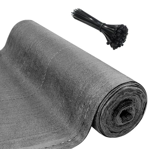 Balkon Sichtschutz & Sichtschutz Garten – HDPE Sichtschutznetz 1.8x10m, 150g/㎡ UV-resistent, reißfest, Windschutz, inkl. Kabelbinder, blickdicht für Terrasse & Zaun, Grau