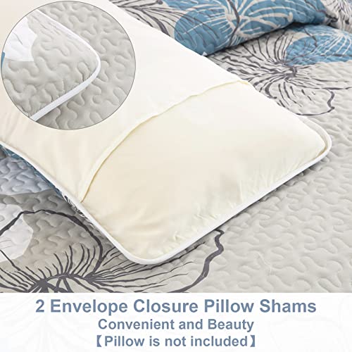 Djy HU-XI-201 3 Pieces Quilt Set Queen Floral Pattern Coverlet Elegant Boho Bedspread thumb #6