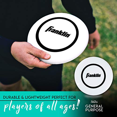 Frisbee Franklin Sports, 140 gramas, para todas as idades, branco