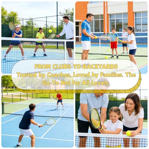 Professional Tennis Net 42ft x 3.5ft – Single Layer, 2.5mm Twisted PE, 4.5cm Mesh, UV/Waterproof, 6mm Steel Cable – Complete Kit for Court, Backyard or Driveway by Bovngxor - Image 5