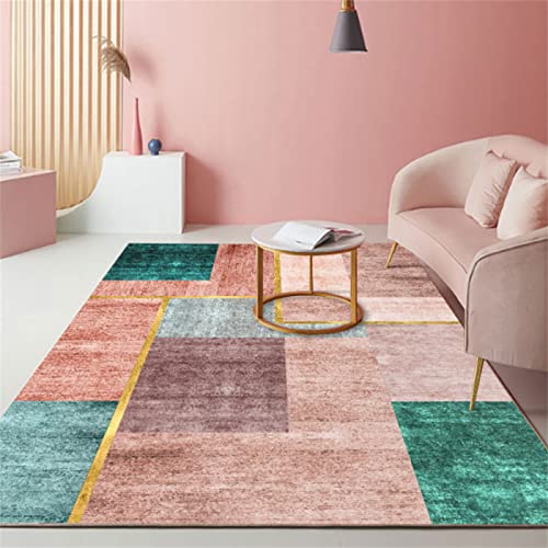 Alfombras De Cocina Alfombra Pequeña Dormitorio Alfombra para El Hogar, Moderna, Sencilla, Lavable A Máquina, Dormitorio, Sala De Estar, Alfombra para Niños, Rosa, Verde Alfombras Salon 120X160cm