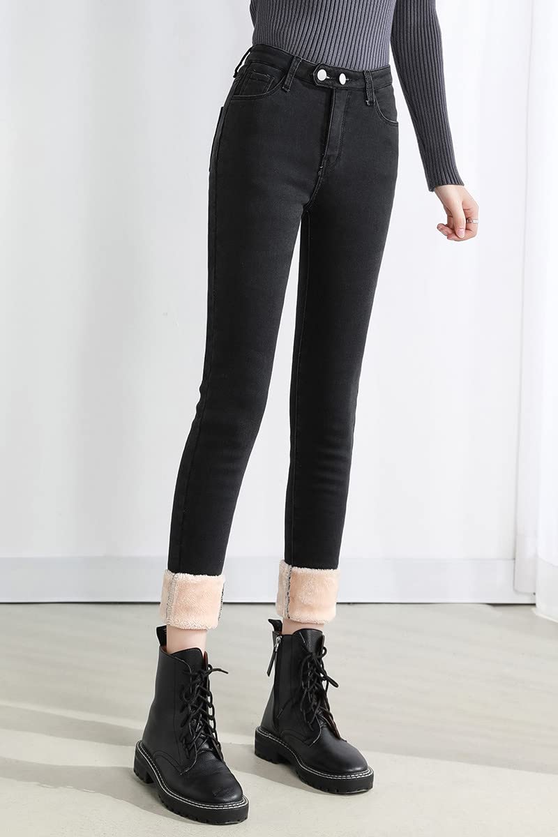 Doublure Épais en Laine de Leggings,Pantalon de Course Femmes Longue Taille Pantalon de Jogging Peluche Sweatpants Pants Pantalons de Loisirs Collants de Yoga Sport Leggings mit Fleece