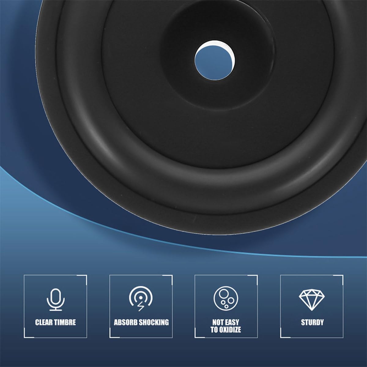VANZACK 4 Piezas de Almohadillas Amortiguadoras para Altavoces en Aleación de Aluminio y Goma, Resistentes a Golpes y Aislamiento Acústico para Uso en Audio
