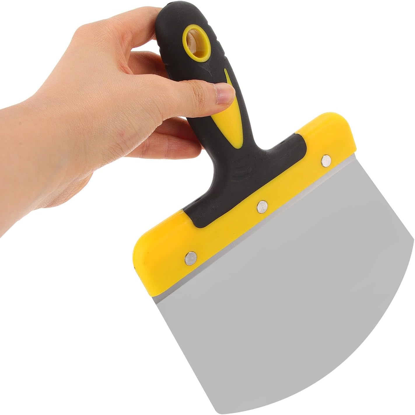 Stainless Steel Scraper Tool for Kitchen and Wall Covering, Curved Putty Knife Spatula for Drywall, Multi-functional Removal Tool for Paint and Adhesive Cleaning