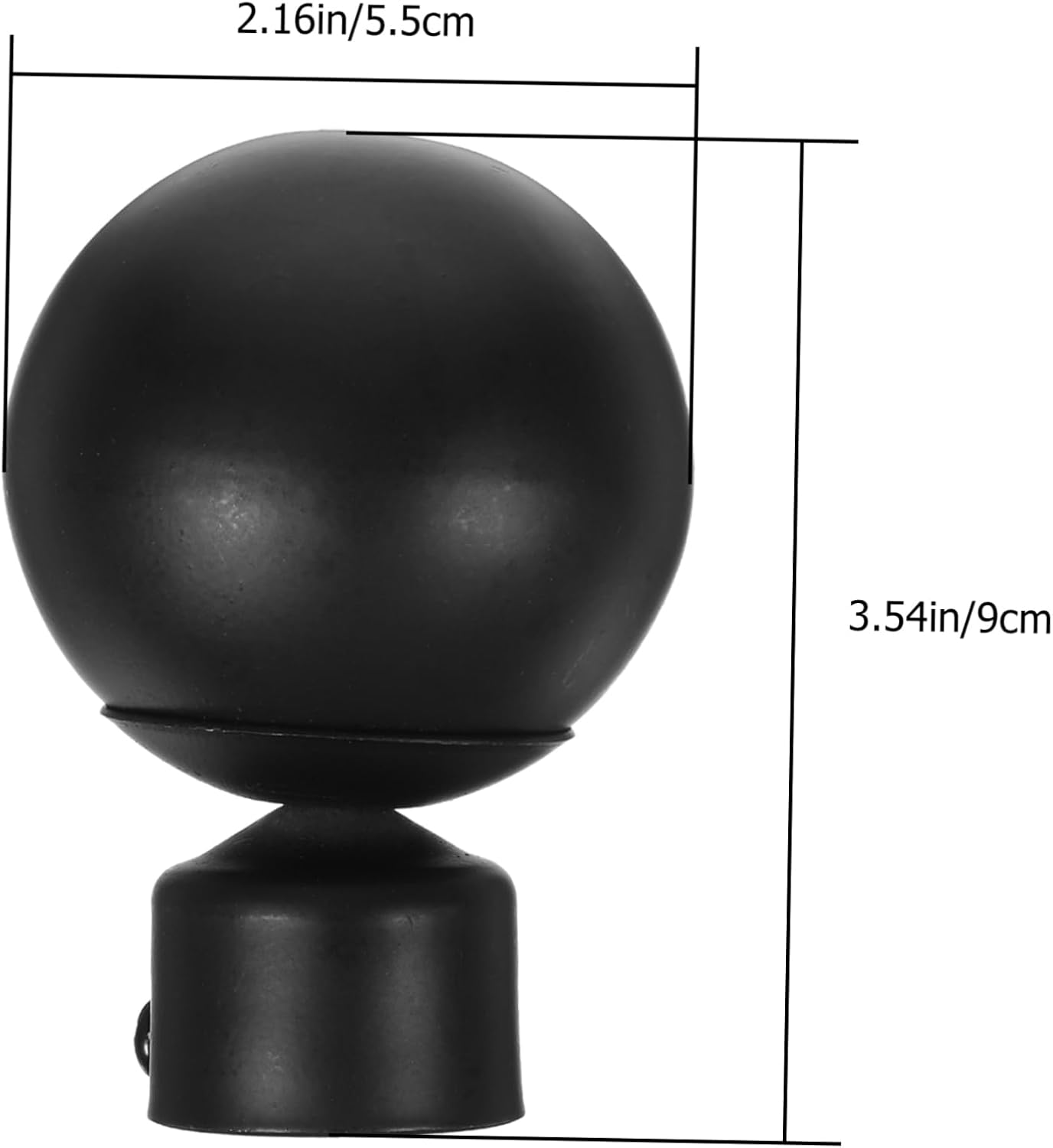 BESTYASH 2 Pcs 28mm Black Aluminum Curtain Rod Finials Decorative Drape Rod Caps for Home and Office Unique Design Easy Installation for Window Treatments