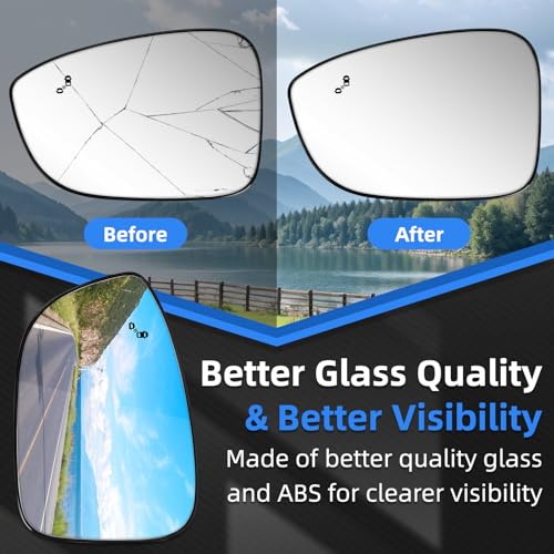 Image of Driver Side Mirror Replacement for Honda Accord 2018 2019 2020 2021 2022 - Left Side Mirror Glass, Rear View Mirrors Glass with Power Heated & Blind Spot