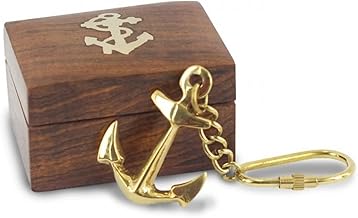 ROCKING GIFTS Vintage Brass Keychains, Anchor, M