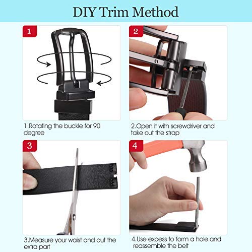 JASGOOD Women Leather Reversible Belt, Ladies Belt for Jeans with Rotated Buckle4