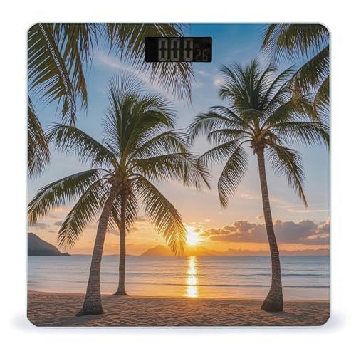 Balanza Digital de Baño Sunset Palm Tree con Plataforma Amplia miniatura 1