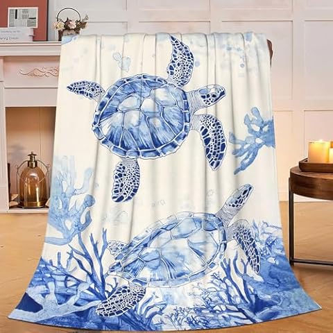 Lgihqey Sea Turtle Throw Blanket Cover