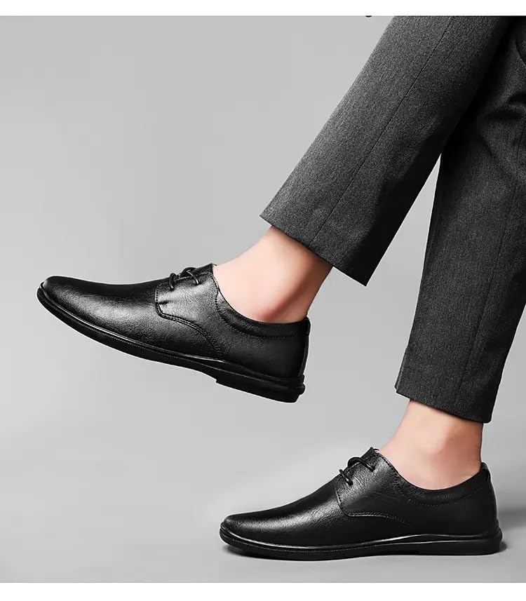 Casual Dress Shoes for Mens Shoes Dress Oxford for Men Lace Up Round Toe Vegan Leather Shoes Slip Resistant Low Top Anti-Slip Non Slip Flat Bottom Party Formal Shoes3
