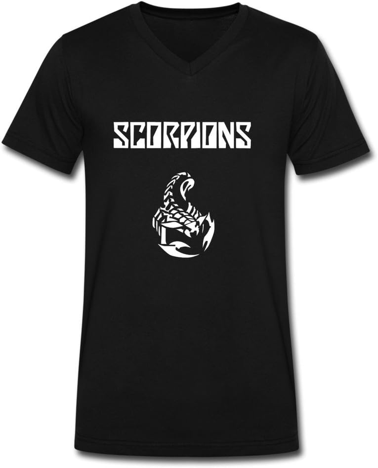 papa love you Mens V-Neck 100% Cotton Scorpion Band Tees L Black