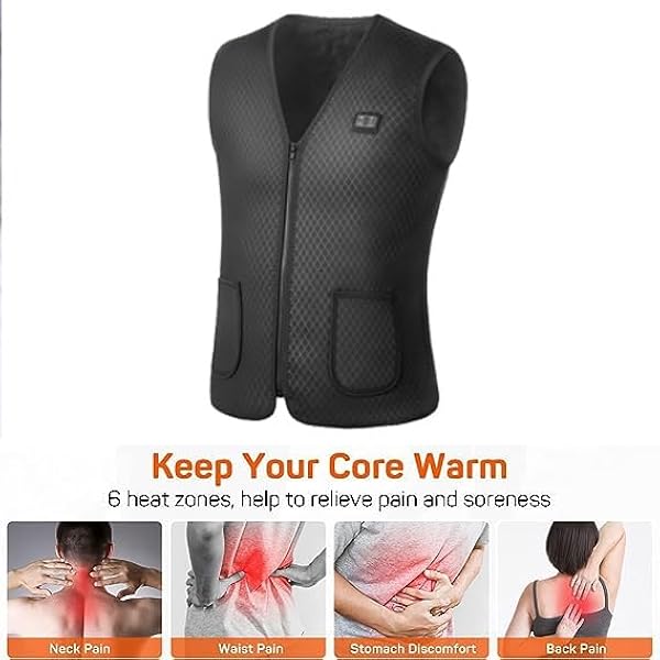 QLXYYFC District 16 Verwarmd damesvest Verwarmd fleece damesvest voor dames Oplaadbaar Elektrisch verwarmd vest voor de winter (Color : Black-a, Size : XL)