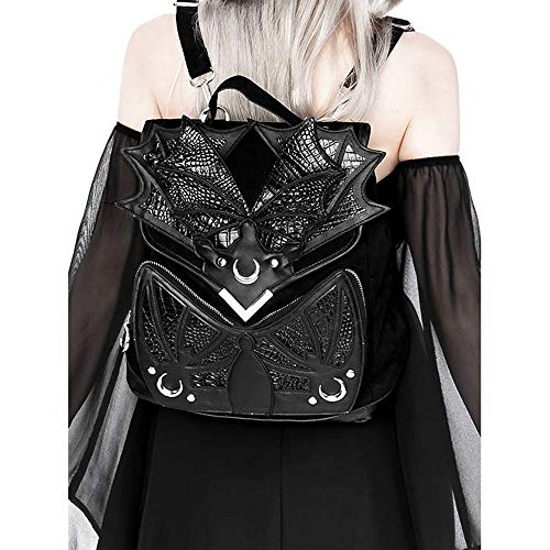 Restyle - Black Phantom Gothic Backpack with a dragon wings3