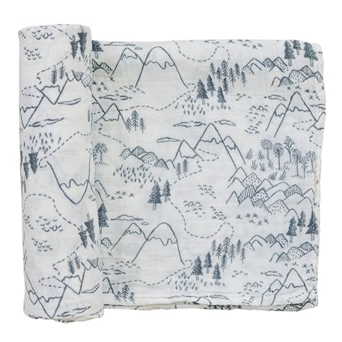Image of Mebie Baby Summit Muslin Swaddle, Modern and Neutral Swaddle Blanket for Baby Girl or Boy, Soft Baby Blankets, Newborn Swaddle Blanket, 0-3 Month, Comfy Wrap, Baby Essentials & Gifts