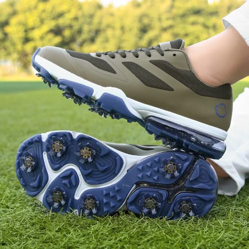 Image of THESTRON New Men Golf Shoes 8 Spikes Professional Outdoor Golf Sport Sneaker for Men