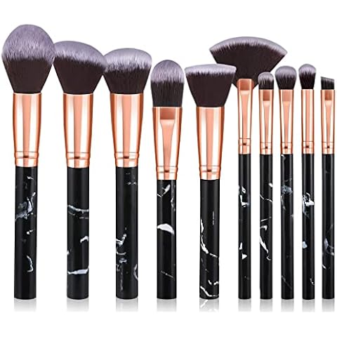 Glamour Gaze 10Pcs Marble Makeup Brush Set Cover