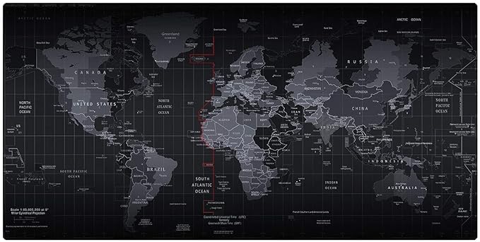 World Map Desk Mat 30 x 80 cm | Extended Gaming Mouse Pad | Non-Slip Rubber Base | Water Resistant Keyboard & Mouse Pad for Laptop, Office & Home-image-24