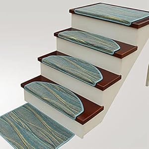 Houten treden tapijt, niet slip imitatie linnen pluche zelfklevende trap mat deken, indoor stap tapijt, trap decor 1…