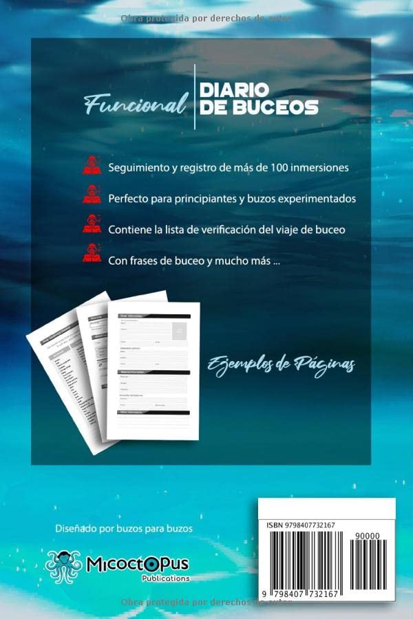 Miniatura 2 de Funcional Diario de buceo más de 100 inmersiones buceo buceadores bitácora versión bandera de buceo desgastada Diseñado por buzos para buzos