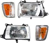 Garage-Pro Headlights Assembly Kit For Toyota T100 1993-1998 Halogen With Bulbs, Corner Light Replaces# 8111034010 8115034010 8162034010 8161034010